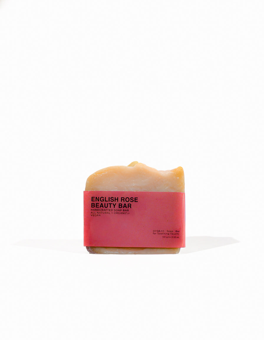 English Rose Handmade Soap Bar on a white background