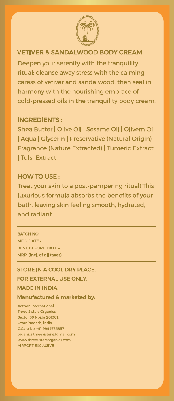 Vetiver & Sandalwood Body Cream